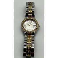 Guess Ladies Stainless Steel Silver Gold Tone Crystal Accented Watch U0026L1