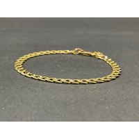 Mens 18ct Yellow Gold Flat Curb Link Bracelet