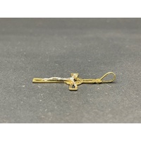 Unisex 18ct Two Tone Gold Crucifix Cross Pendant