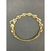 Mens 18ct Yellow Gold Fancy Bubble Link Bracelet