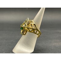 Ladies 18ct Yellow Gold Cut Out Panther Ring