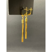 Ladies 21ct Yellow Gold Dangle Tassel Earrings