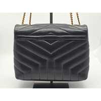 Yves Saint Laurent YSL Black Quilted Leather Small LouLou Bag Gold Chain Strap