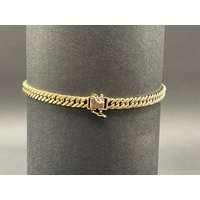 Unisex 18ct Yellow Gold Flat Curb Link Bracelet