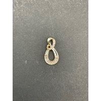 Ladies 9ct Yellow Gold Diamond Infinity Pendant