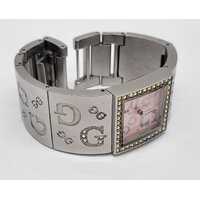 Guess G86136L Silver Pink Dial G-Logo Ladies Watch Stainless Steel Band