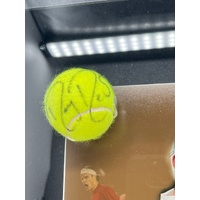 Roger Federer Signed Dunlop Tennis Ball in Print Frame Memorabilia with COA