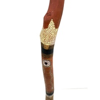 Didgeridoo Custom-Made Using Tree Log Aboriginal Fish Painting Around The Body