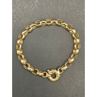 Ladies 9ct Yellow Gold Oval Belcher Link Bracelet