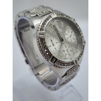 Guess Ladies Silver Tone Multi-function Stainless Steel Watch W1156L1