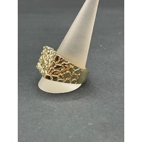 Mens 9ct  Solid Yellow Gold Chunky Ring