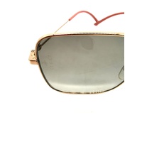 Gucci Ladies Square Frame Sunglasses Gold Frame Grey Gradient Lenses with Case