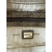 Guess Noelle Latte Logo Top Zip Shoulder Handbag