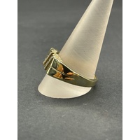 Mens 9ct Yellow Gold Diamond Ring