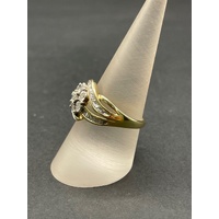 Ladies 9ct Yellow Gold Diamond Cluster Ring