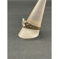 Mens 9ct Yellow Gold Diamond Ring