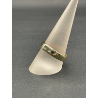 Mens 9ct Yellow Gold Diamond Ring