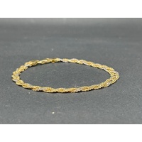 Ladies 18ct Two Tone Gold Braided Rope Link Bracelet