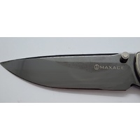 Maxace Peregrine ZDP189 Folding Knife 90mm Grey Titanium with Timascus Inlays