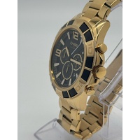 Chisel Mens Gold Tone Stainless Steel Black Dial Chronograph Watch 5829181