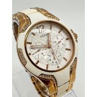 Guess Ladies White and Rose Gold W0556L3 Stainless Steel Analog Watch