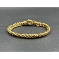 Ladies 18ct Yellow Gold Fancy Curb Link Bracelet