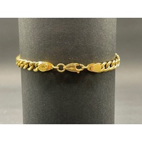 Unisex 21ct Yellow Gold Curb Link ID Bracelet