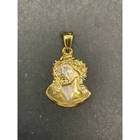 Unisex 18ct Yellow Gold Jesus Religious Pendant