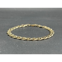 Ladies 9ct Yellow Gold Double Curb Link Bracelet