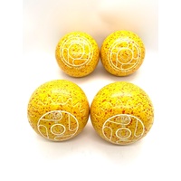 Aero F1 Turbo Pro 3H Set of 4 Yellow Lawn Bowls with Case