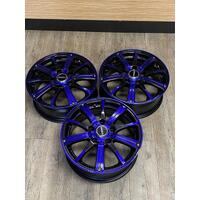 Speedy Rims Rimfire 4 x 15 Inch Sport Rims Gloss Black Electric Blue