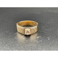 Mens Solid 14ct Yellow Gold Diamond Ring Fine Jewellery 12.7 Grams Size UK Z+3