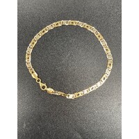 Mens 18ct Yellow Gold Birds Eye Link Bracelet Fine Jewellery Luxury Gift for Him