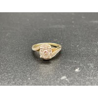 Ladies 9ct Yellow Gold Diamond Dress Ring Fine Jewellery Sparkling Diamonds