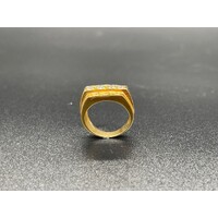 Mens 18ct Yellow Gold CZ Pinky Ring (Pre-Owned)