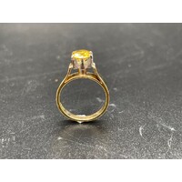 Ladies 18ct Yellow Gold Yellow Gemstone Ring (Pre-Owned)