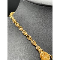 Ladies 21ct Yellow Gold Droplet Necklace (Pre-Owned)