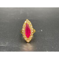 Ladies 22ct Yellow Gold Gemstone Ring (Pre-Owned)