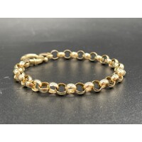 Ladies 9ct Yellow Gold Belcher Link Bracelet