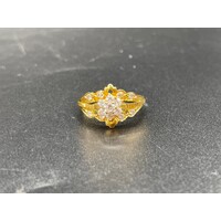 Ladies 21ct Yellow Gold Cubic Zirconia Ring (Pre-Owned)