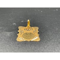 Unisex 18ct Yellow Gold Fancy Script Pendant (Pre-Owned)