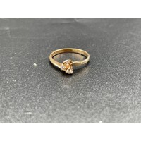 Ladies 9ct Yellow Gold Ring with Diamonds (Pre-Owned)