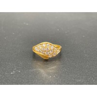 Ladies 21ct Yellow Gold CZ Ring (Pre-Owned)