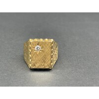 Mens 18ct Yellow Gold Diamond Ring (Pre-Owned)