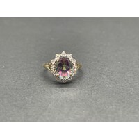 Ladies 9ct Yellow Gold Multicolour Gemstone Ring (Pre-Owned)