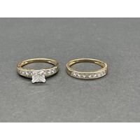 Ladies 9ct Yellow Gold Ring Set (Pre-Owned)