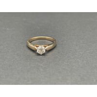 Ladies 9ct Yellow Gold Diamond Engagement Ring (Pre-Owned)