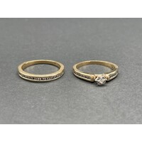 Ladies 9ct Yellow Gold Ring Set (Pre-Owned)