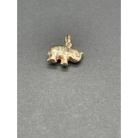 Unisex 9ct Yellow Gold Elephant Pendant (Pre-Owned)