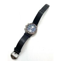 M Ja MCCabe JM-1038 Gravel Grey Stainless Steel Mens Quartz Watch Leather Band